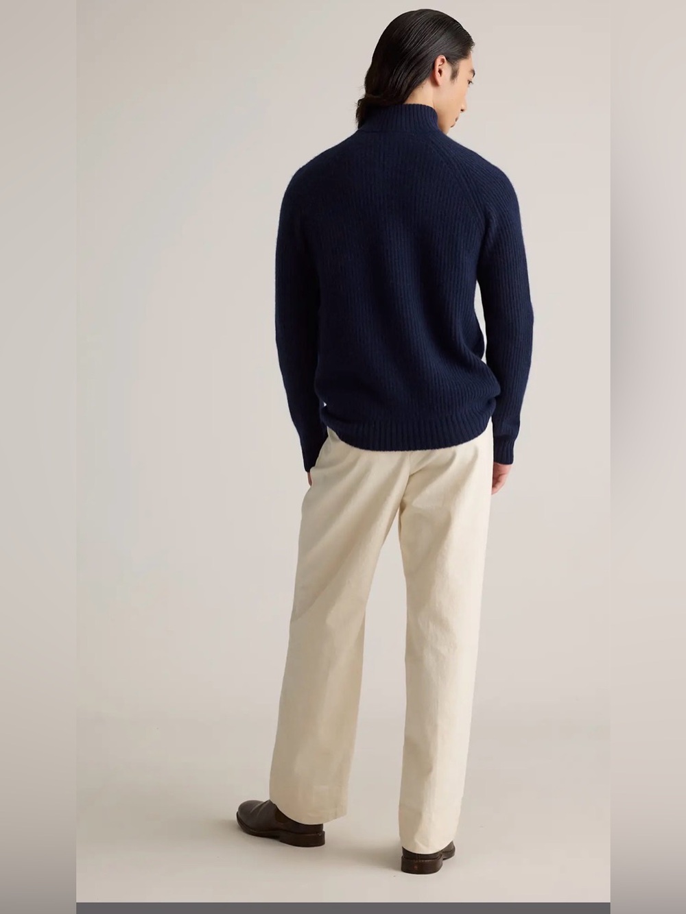Mongolian Cashmere Fisherman Quarter Zip Sweater - Picture 2 of 8